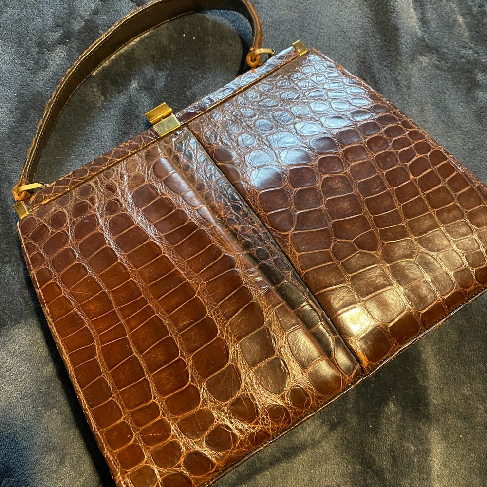 Vintage brown snake skin handbag great condition